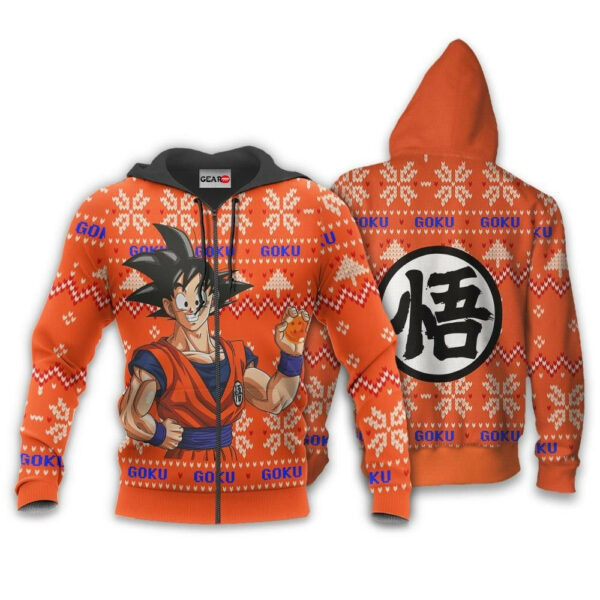 Goku Ugly Christmas Dragon Ball Z Anime 1k335   Cartoon Graphic Outfits Aop 3d Hoodie, Zip Hoodie 1448