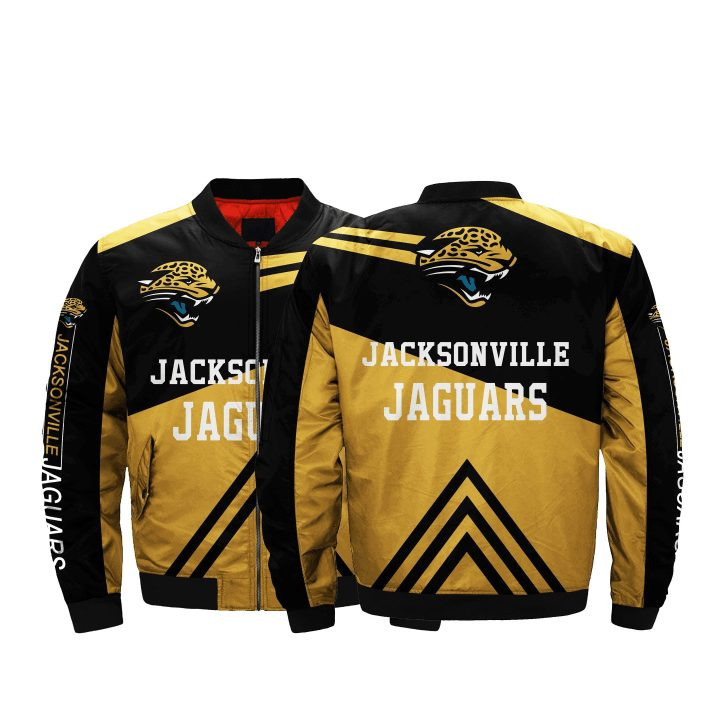 Jacksonville Jaguars Gold Black Bomber Jacket V2
