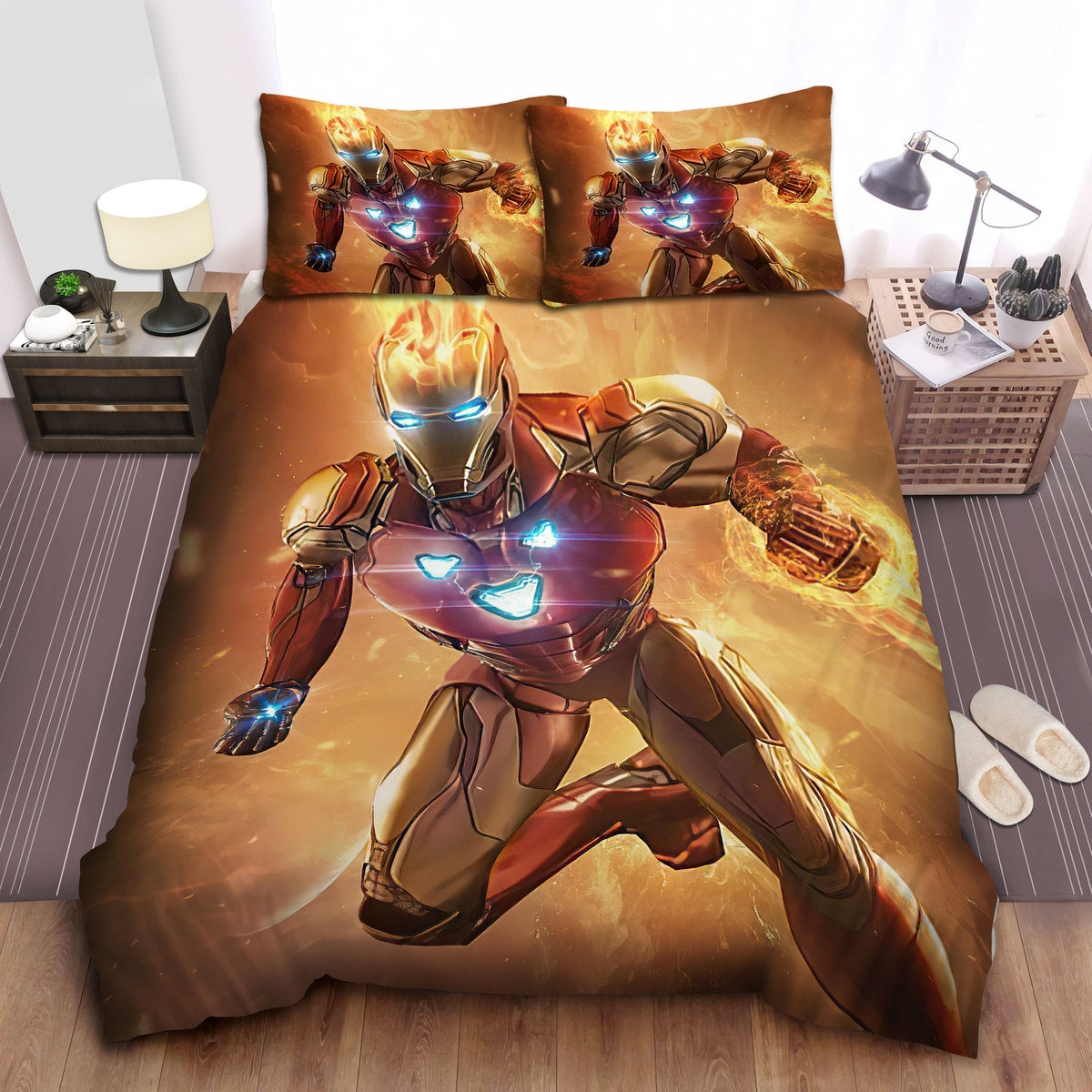 Iron Man Bedding Set MV Iron Man In Flames Duvet Covers