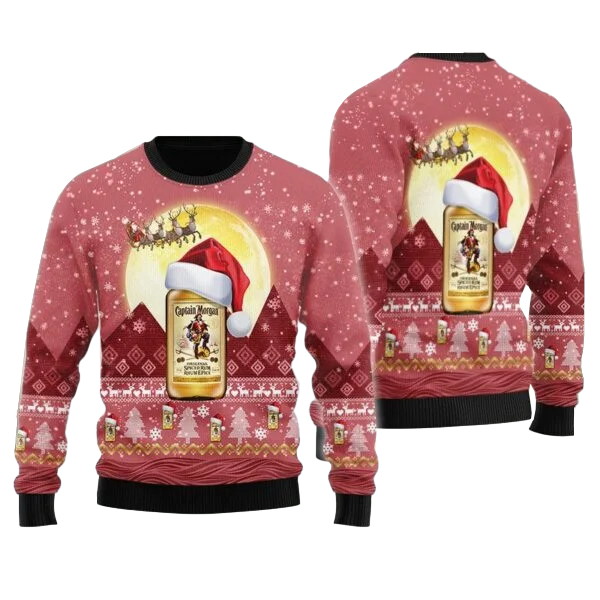 Santa Claus Sleigh Captain Morgan Ugly Sweater