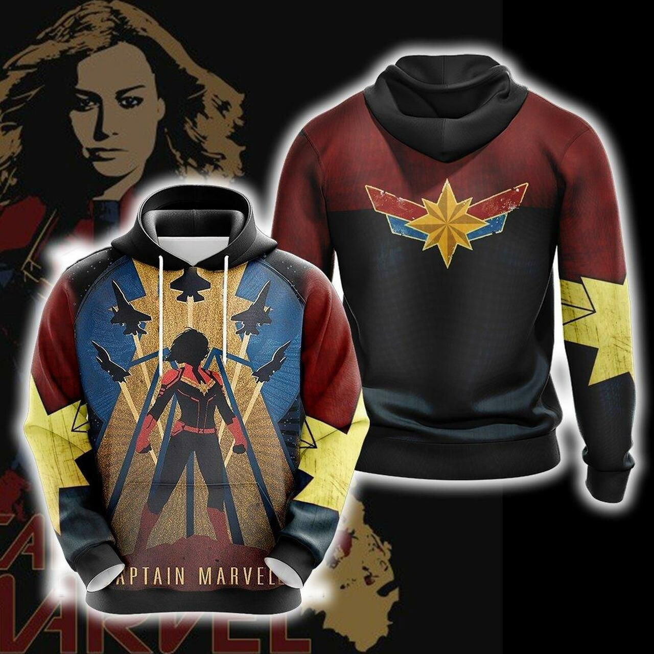 Captain Marvel Unisex 3D All Over Print Hoodie & Zip Hoodie