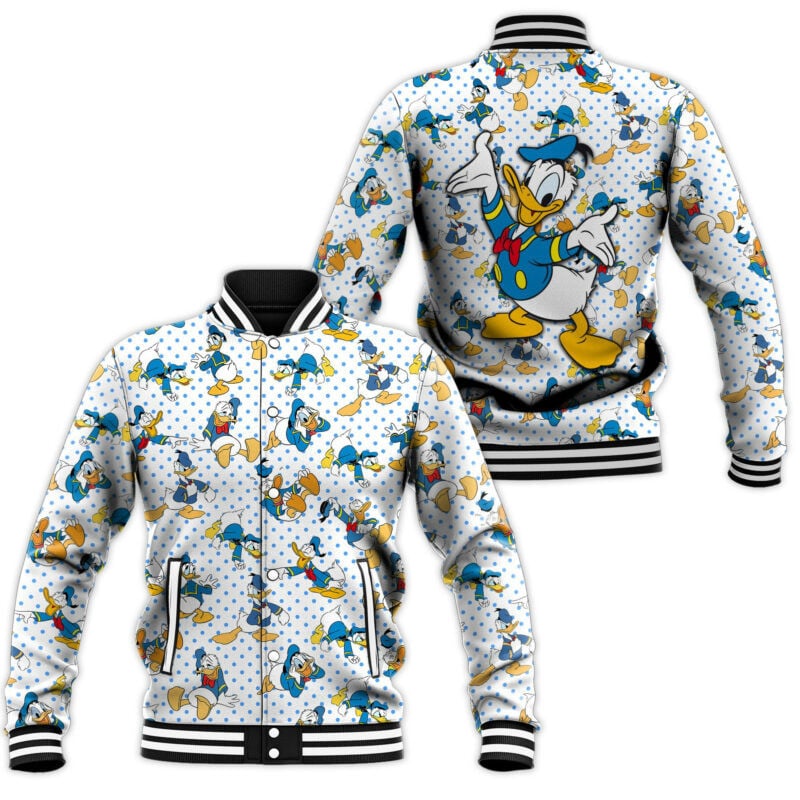 Shades Of Donald Pattern Baseball Jacket
