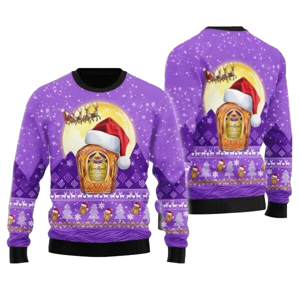 Santa Claus Sleigh Crown Royal Ugly Sweater