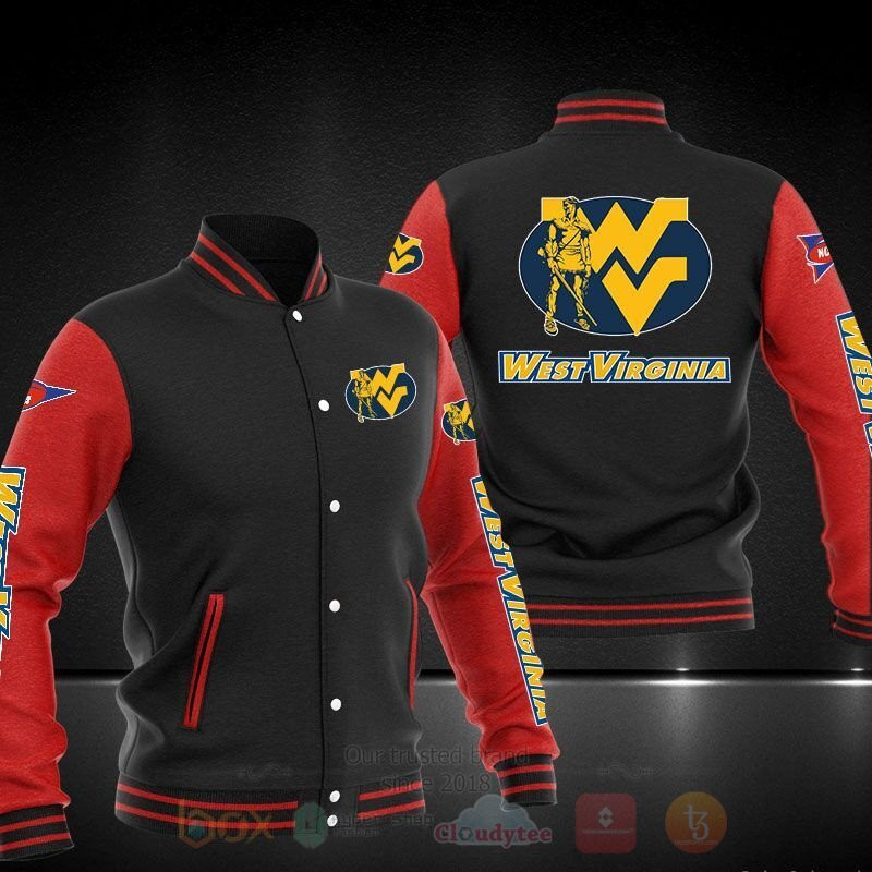 West Virginia Mountaineers Black Red Baseball Jacket