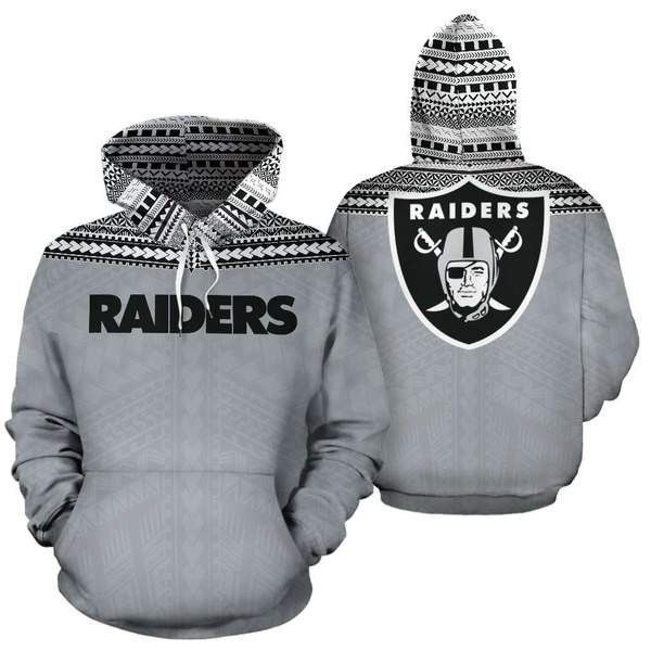 Oakland Raiders Ncaa Football Maori Tattoo 3D All Over Print Hoodie & Zip Hoodie