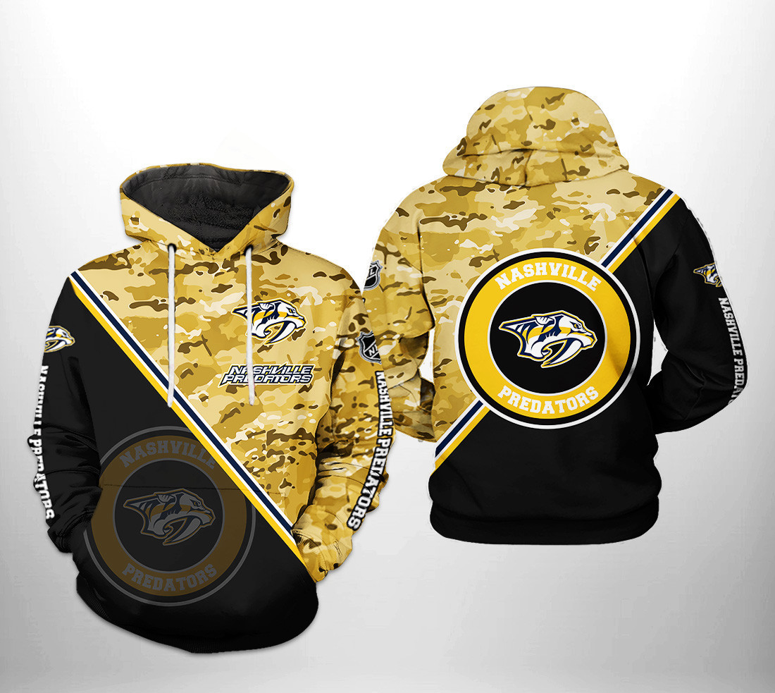 Nashville Predators Camo Team 3D All Over Print Hoodie & Zip Hoodie