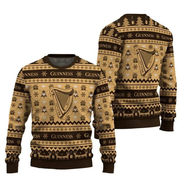 Guinness Snowing Ugly Christmas Sweater