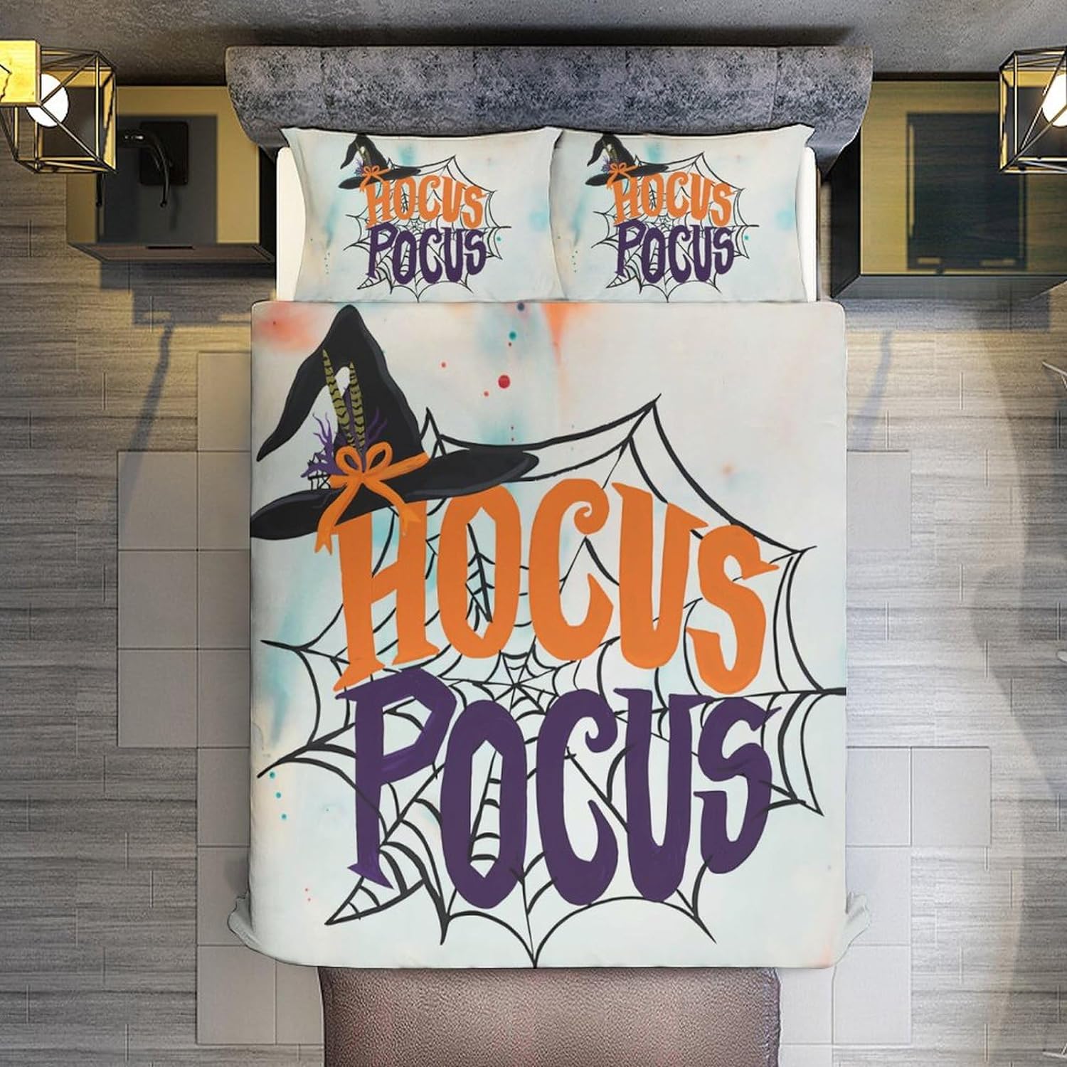 Hocus Pocus Bedding Set Hocus Pocus Witch Hat Spiderweb Duvet Covers