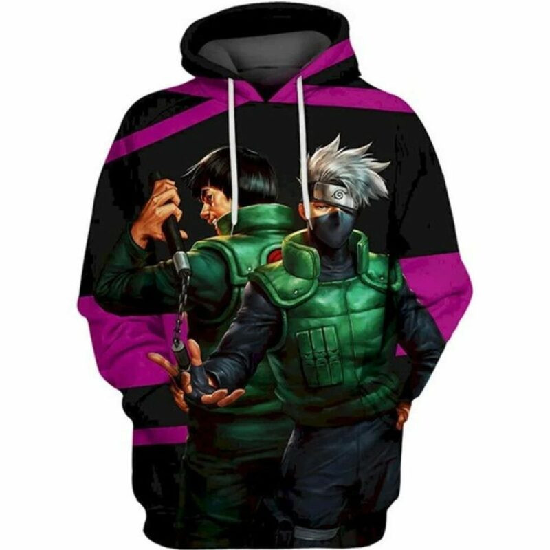 Kakasi And Might Guy Naruto 3d Hoodie