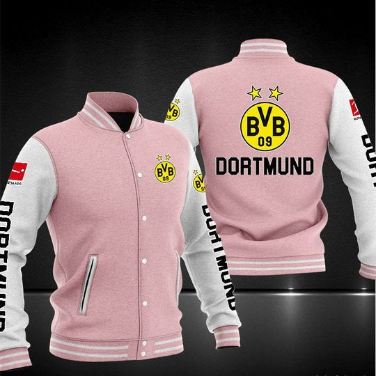 Borussia Dortmund Pink Baseball Jacket