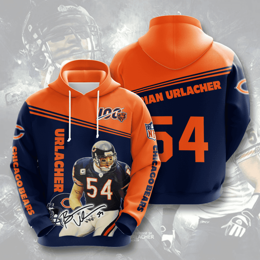 Brian Urlacher Chicago Bears 3D All Over Print Hoodie & Zip Hoodie