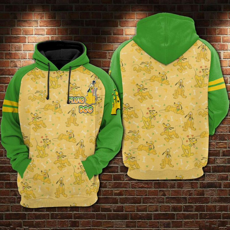Walt Pluto Dog Cartoon Unisex 3d Hoodie Zip Hoodie