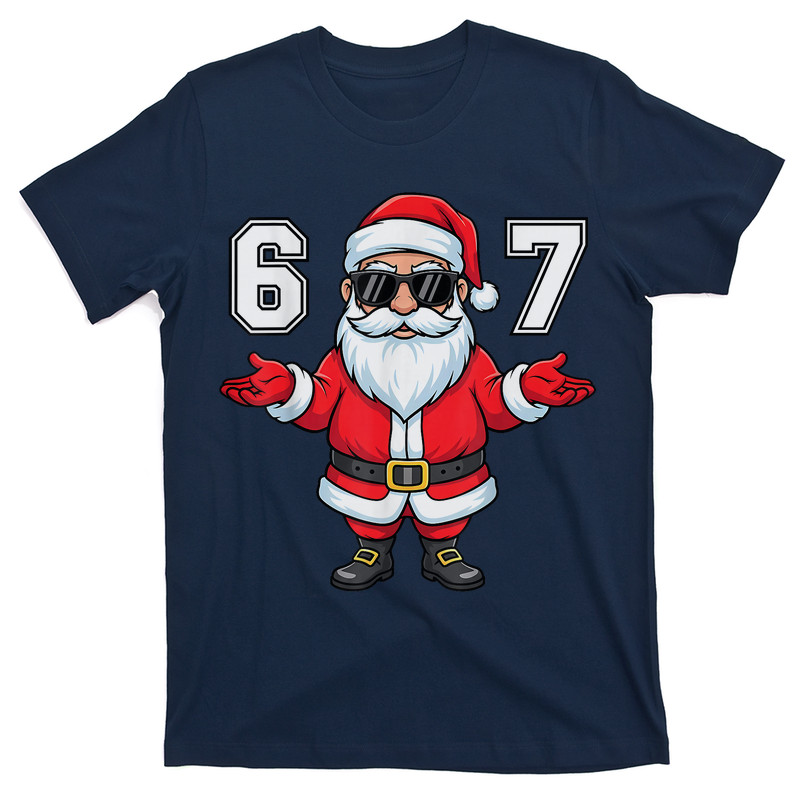67 Christmas 6 7 Meme Six Seven Funny Santa Xmas T-Shirt