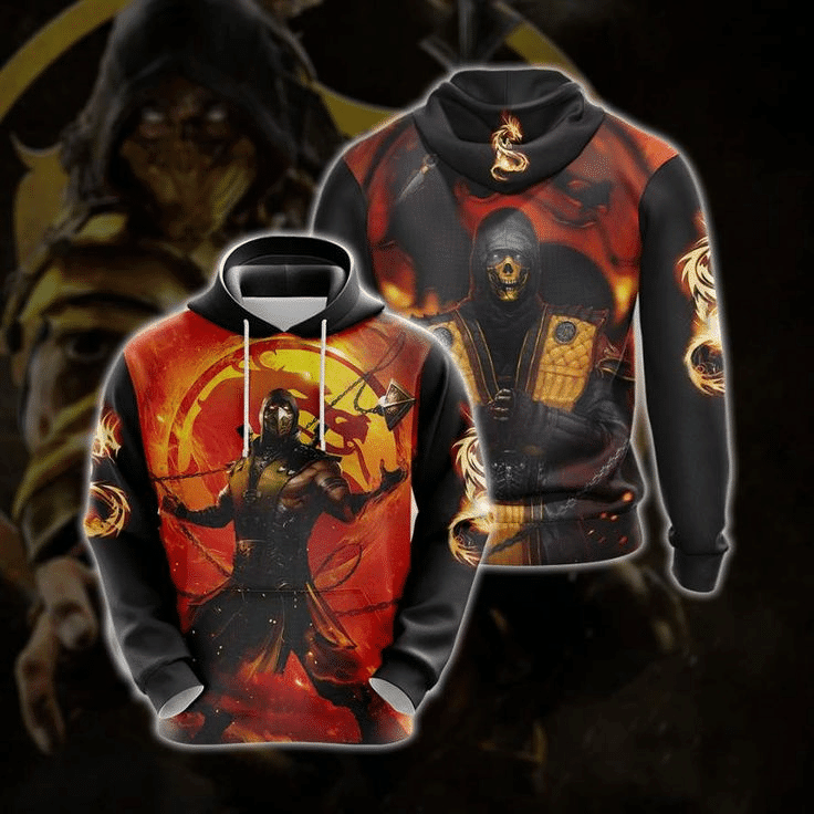Scorpion Mortal Kombat Mortal Kombat 3d Hoodie Zipper Hoodie