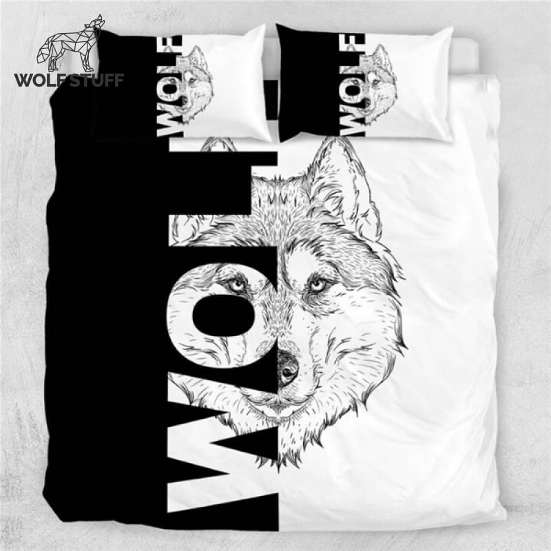 Wolf Bedding Set Wolf Half Face Graphic Duvet Covers