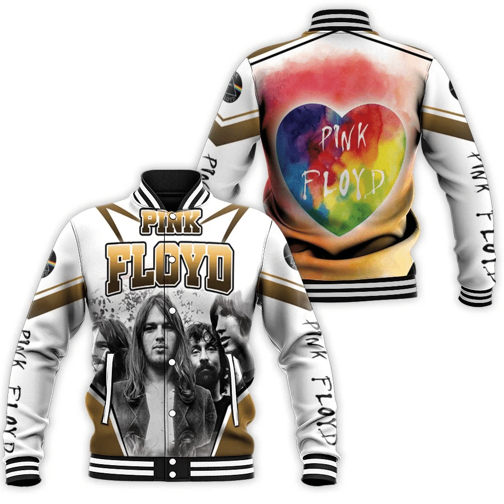 Pink Floyd Black White Baseball Jacket