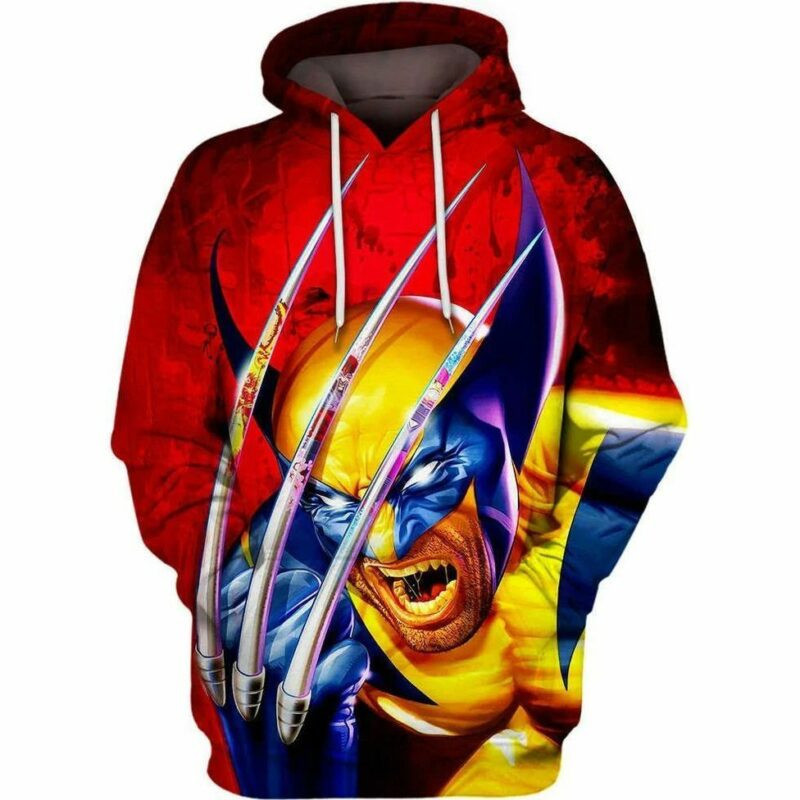 Wolverine Claw Reflections Over Print 3d Hoodie Zip Hoodie 2