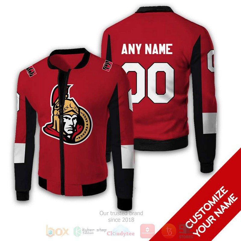 Ottawa Senators Custom Name Number Red Bomber Jacket