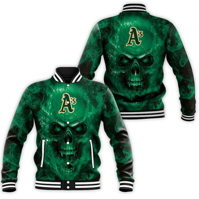Oakland Athletics Fans Skull Baseball Jacket