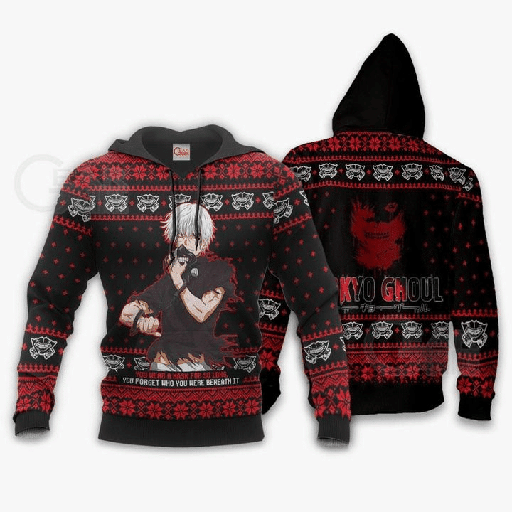 Ken Kaneki Ugly Christmas Tokyo Ghoul 3d Hoodie Zip Hoodie