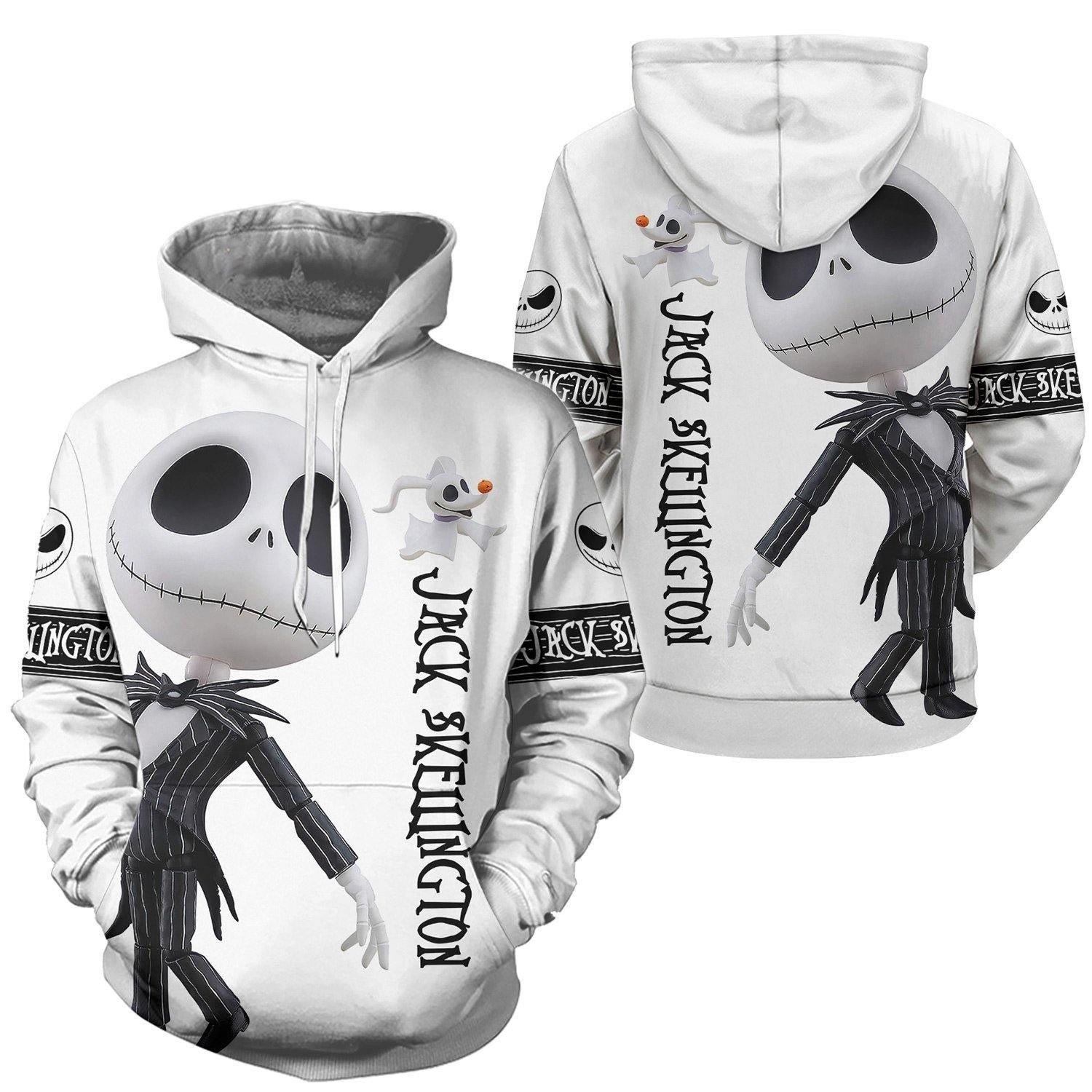 Scary Night Chibi Jack Skellington Pumpkin King 3d Hoodie Zip Hoodie
