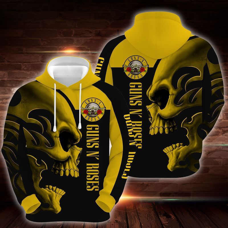 Gun n? Roses Skull 3D All Over Print Hoodie & Zip Hoodie
