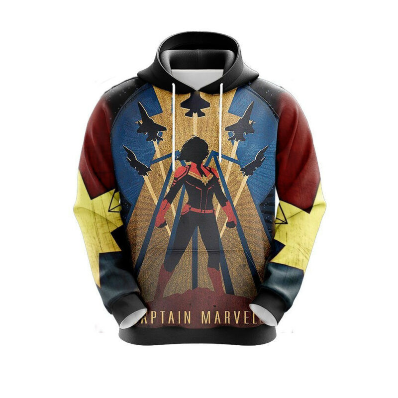 Marvel Hoodie Captain Marvel Carol Danvers Black Red 3d Hoodie Zip Hoodie