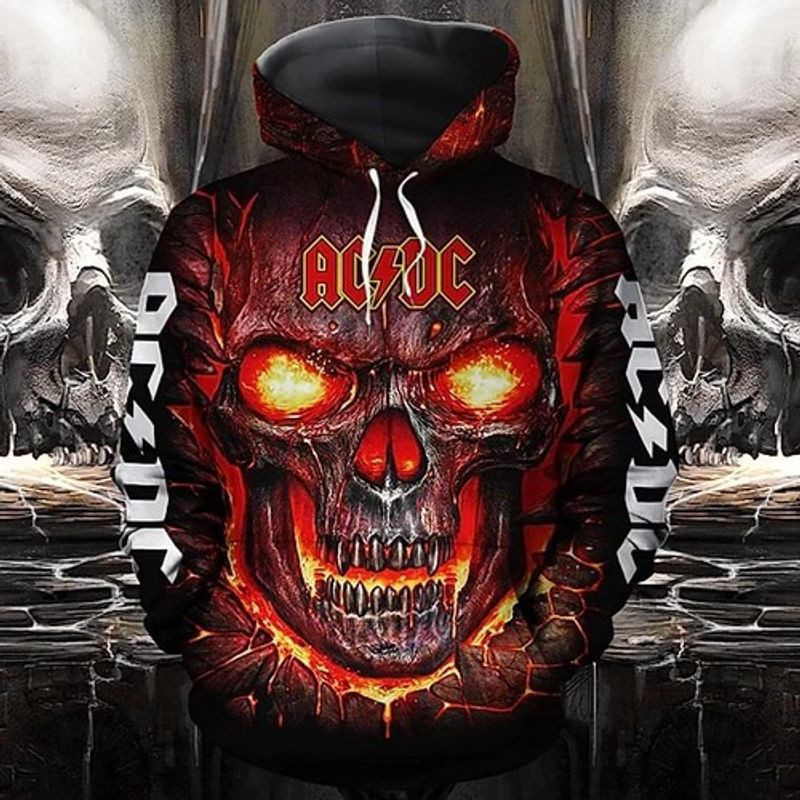 Ac Dc Lava Skull Gift For Fan 3d Hoodie
