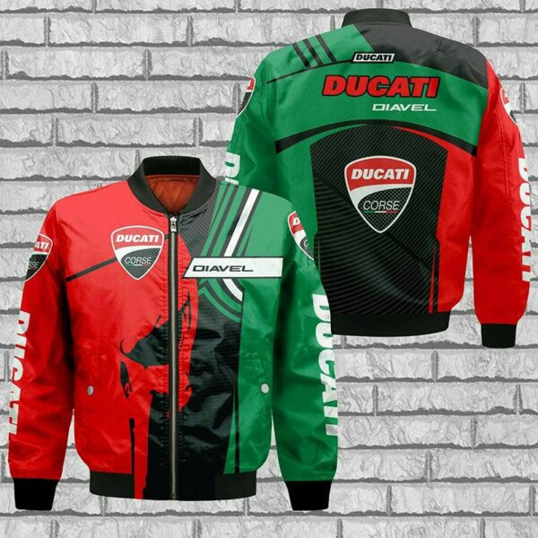 Ducati Diavel Red Skull Bomber Jacket 22