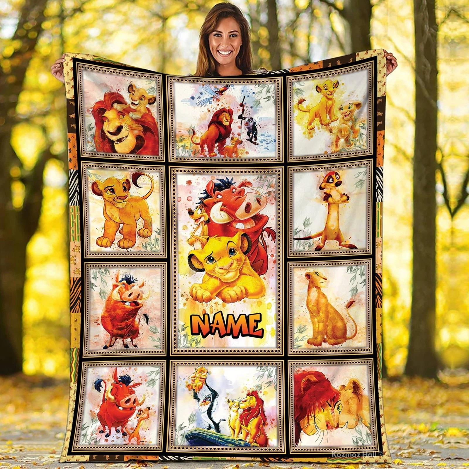 The Lion King Blanket Pumbaa Timon Simba Fleece Sherpa Blanket