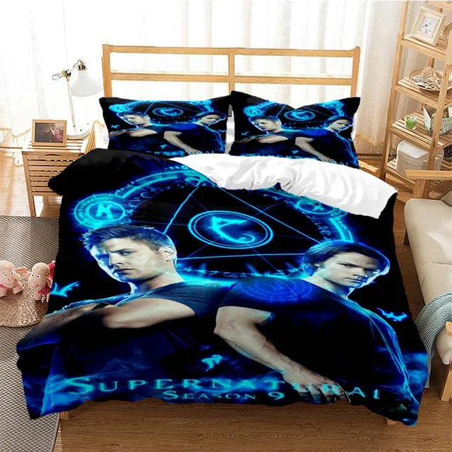 Supernatural Bedding Set Sam And Dean Supernatural Duvet Covers Black