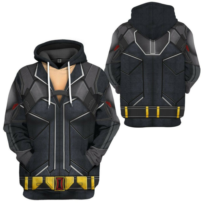 Black Widow Costume Black Red Yellow Hoodie Zip Hoodie