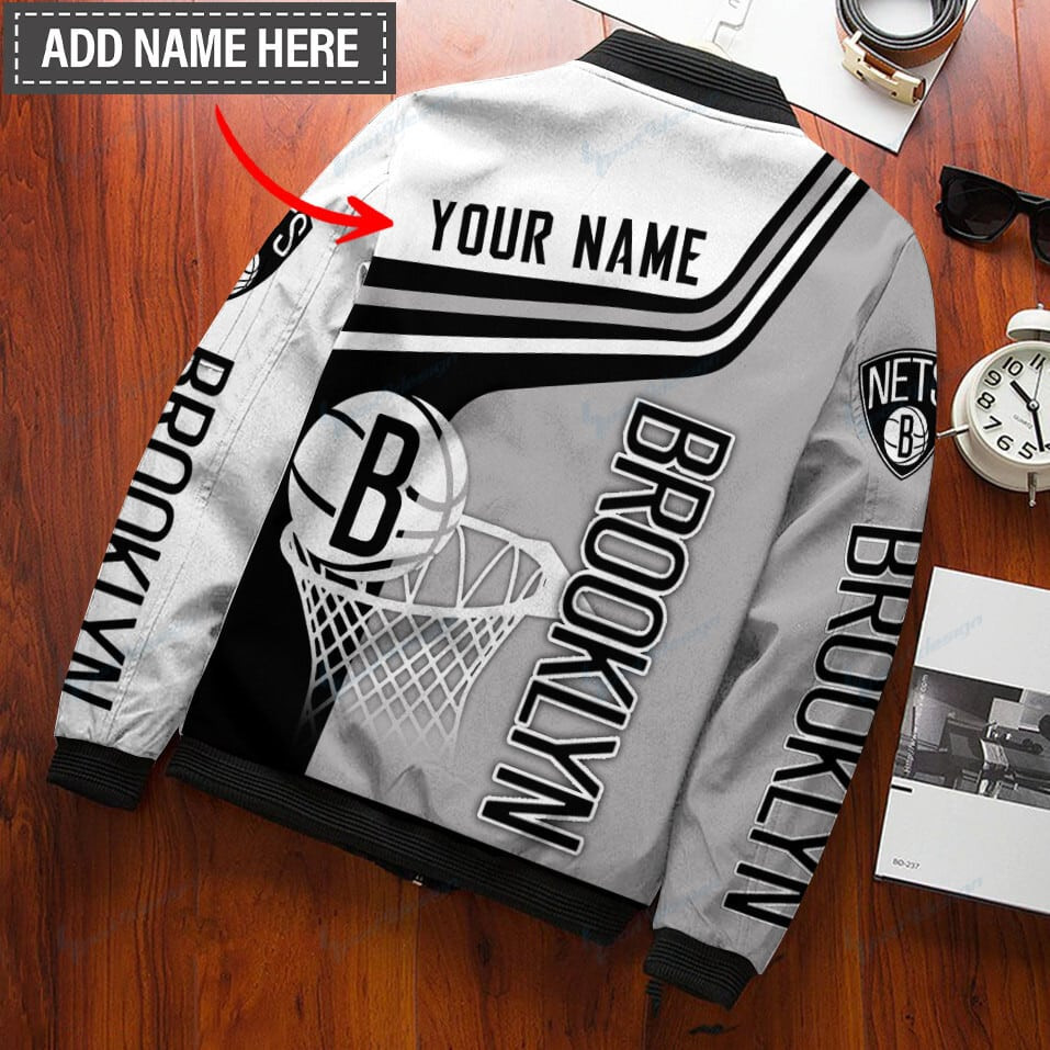 Brooklyn Nets Personalized Bomber Jacket BG63