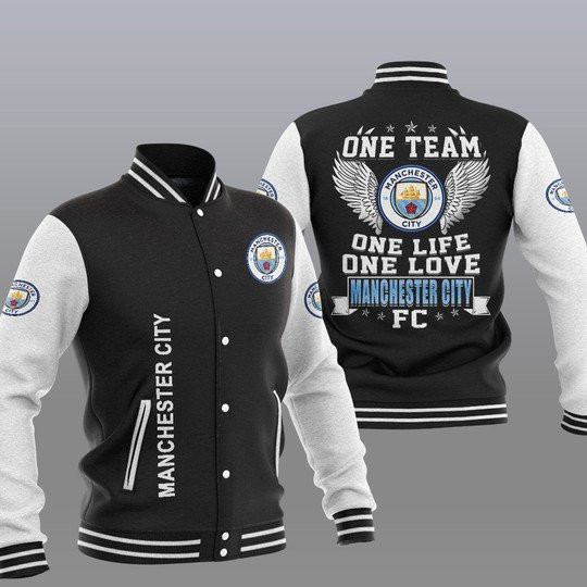 Manchester City Black One Team One Life One Love Baseball Jacket