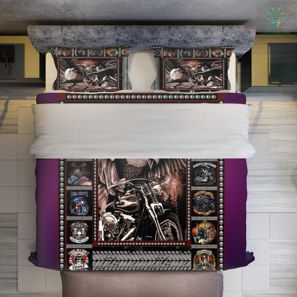 Motorcycle Bedding Set Eagle Biker Motocycle Pattern Duvet Covers