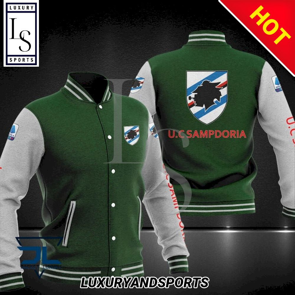 UC Sampdoria Dark Green White Baseball Jacket