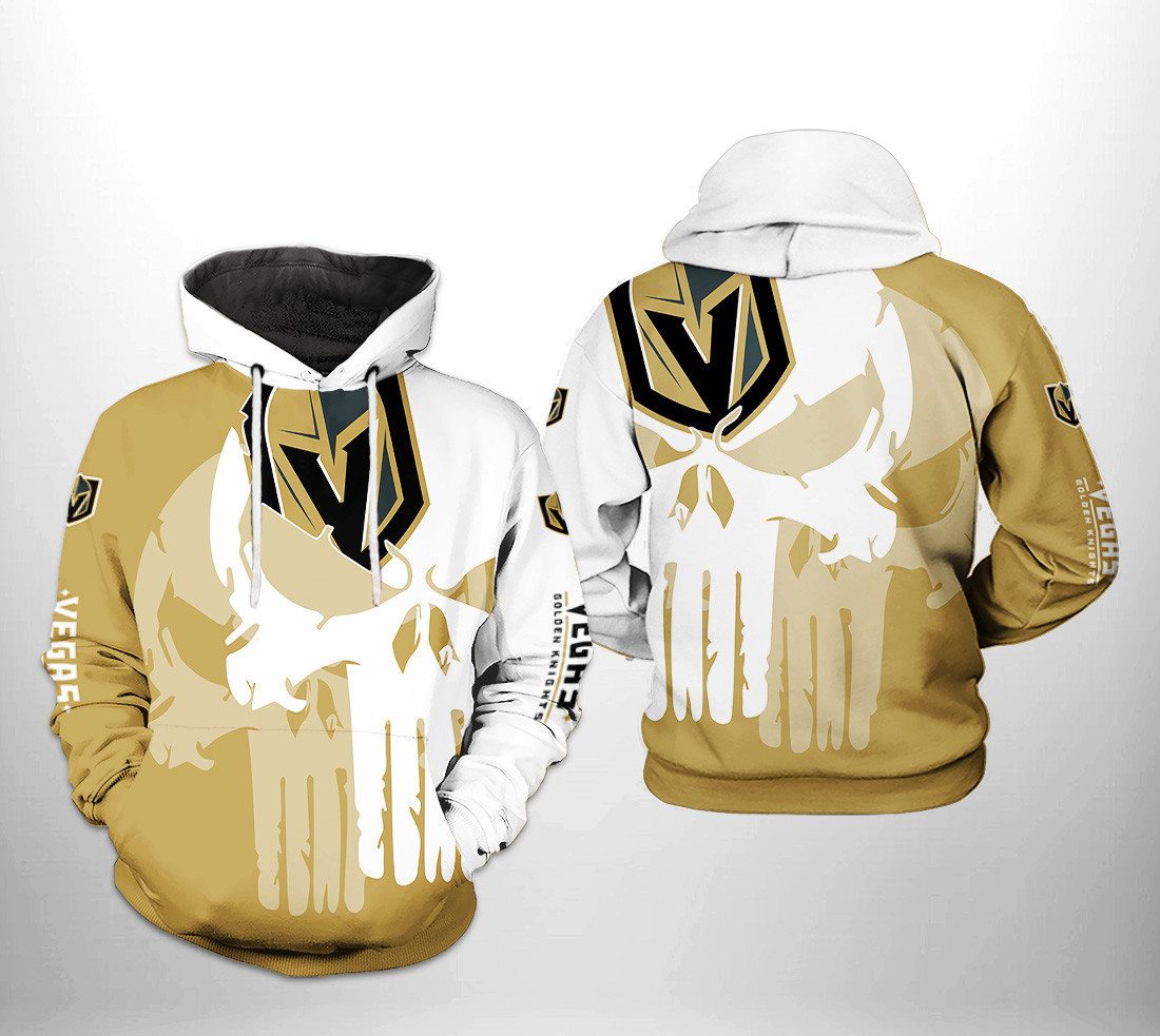Vegas Golden Knights Team Skull 3D All Over Print Hoodie & Zip Hoodie
