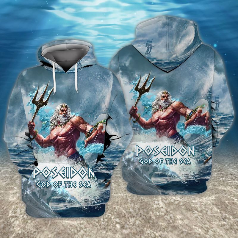 Poseidon God Of The Sea 3d Hoodie Zip Hoodie