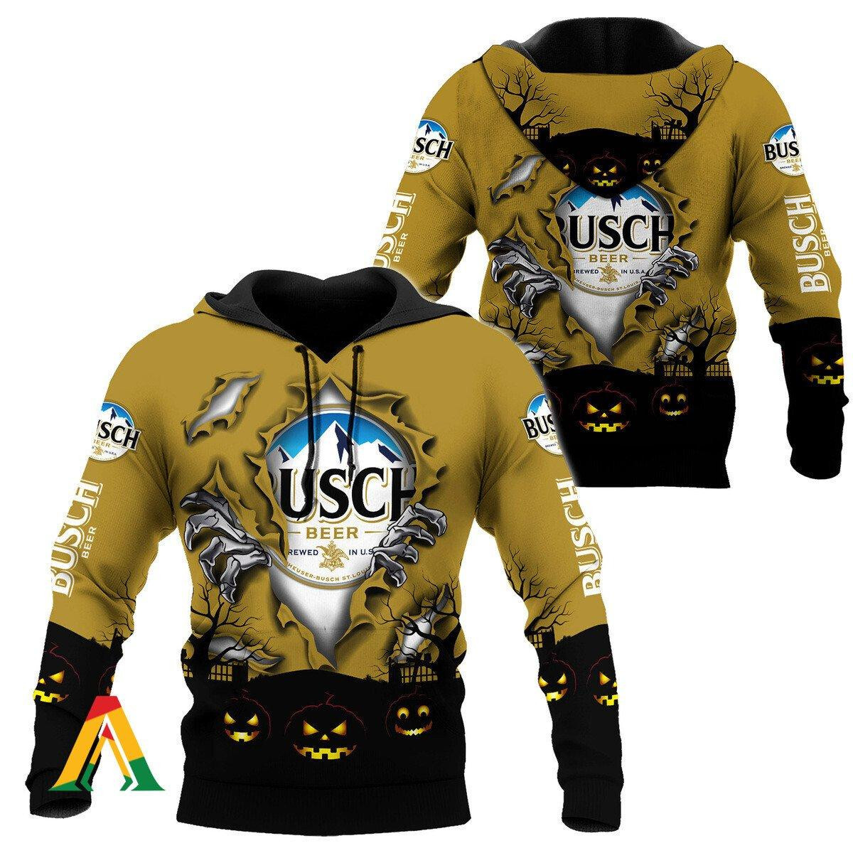 Scary Night Halloween Busch Beer Pullover & Zip Hoodie