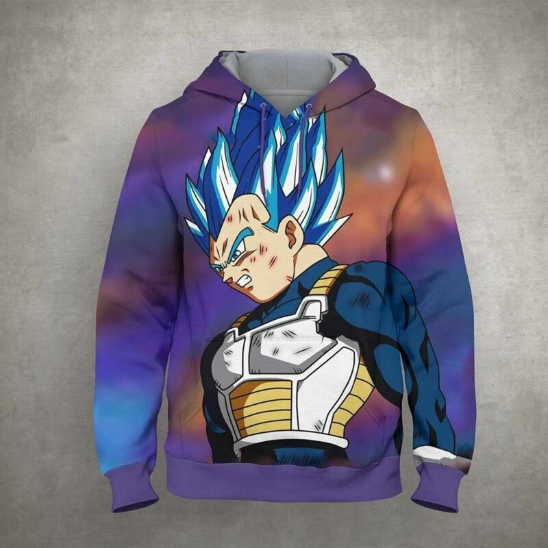 Vegeta Blue Saiyan Cartoon Dragon Ball 7over Print 3d Hoodie Zip Hoodie