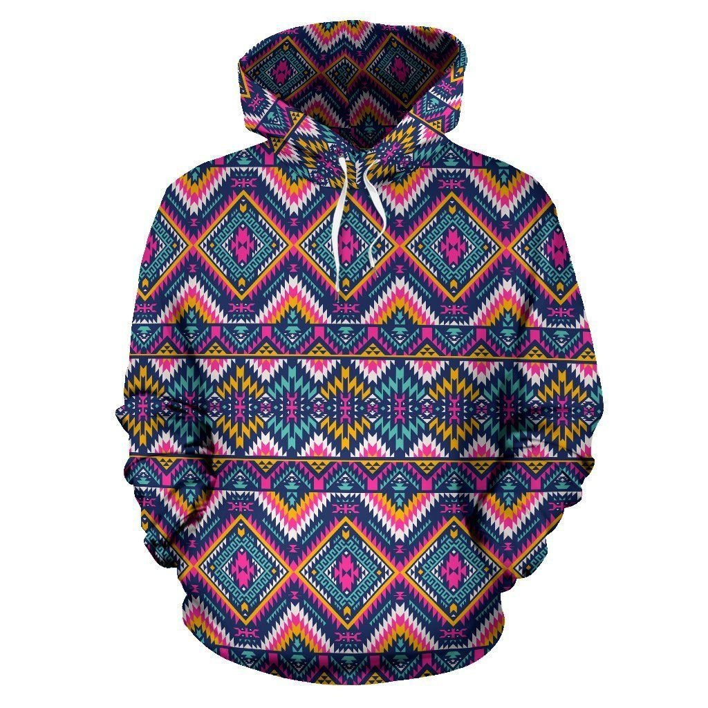 Indian Navajo Pink Themed Design Print 3D All Over Print Hoodie & Zip Hoodie