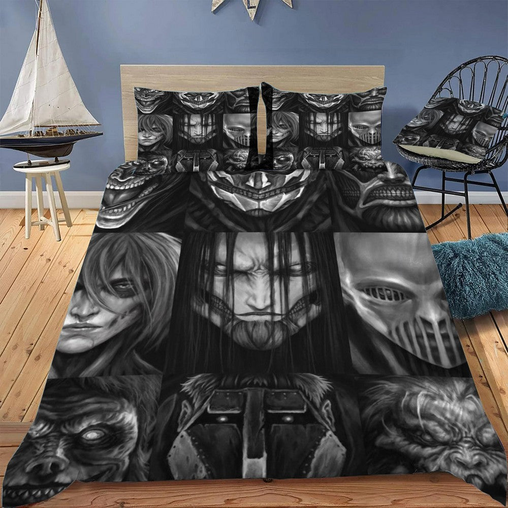Attack On Titan Bedding Set All Titans Face Graphic Pattern Duvet Covers