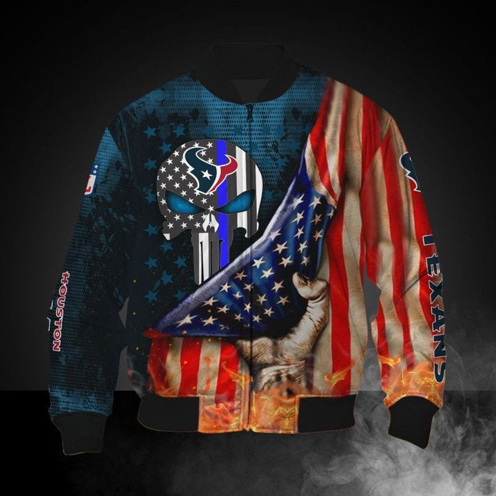 Houston Texans American Flag Bomber Jacket V2