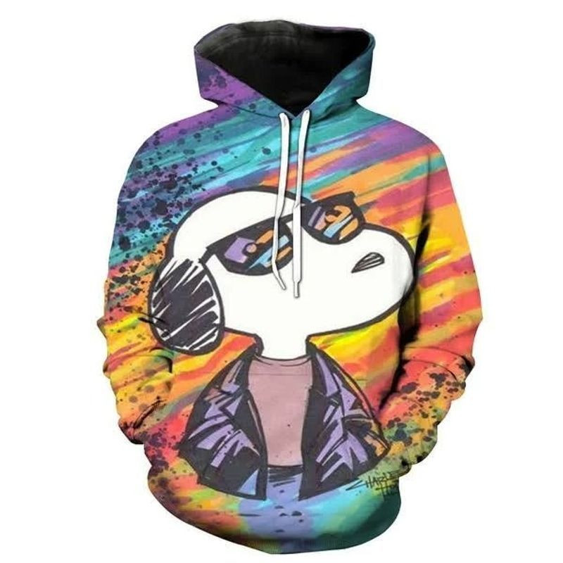 Snoopy Cuter Lover Colorful 3d Hoodie Zip Hoodie