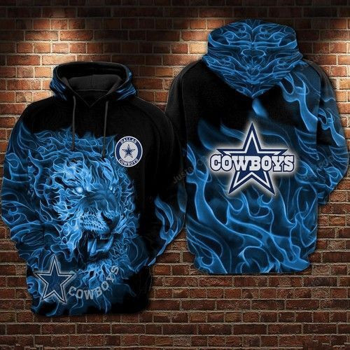 Cowboys Football Tiger Smoke Blue 3D All Over Print Hoodie & Zip Hoodie