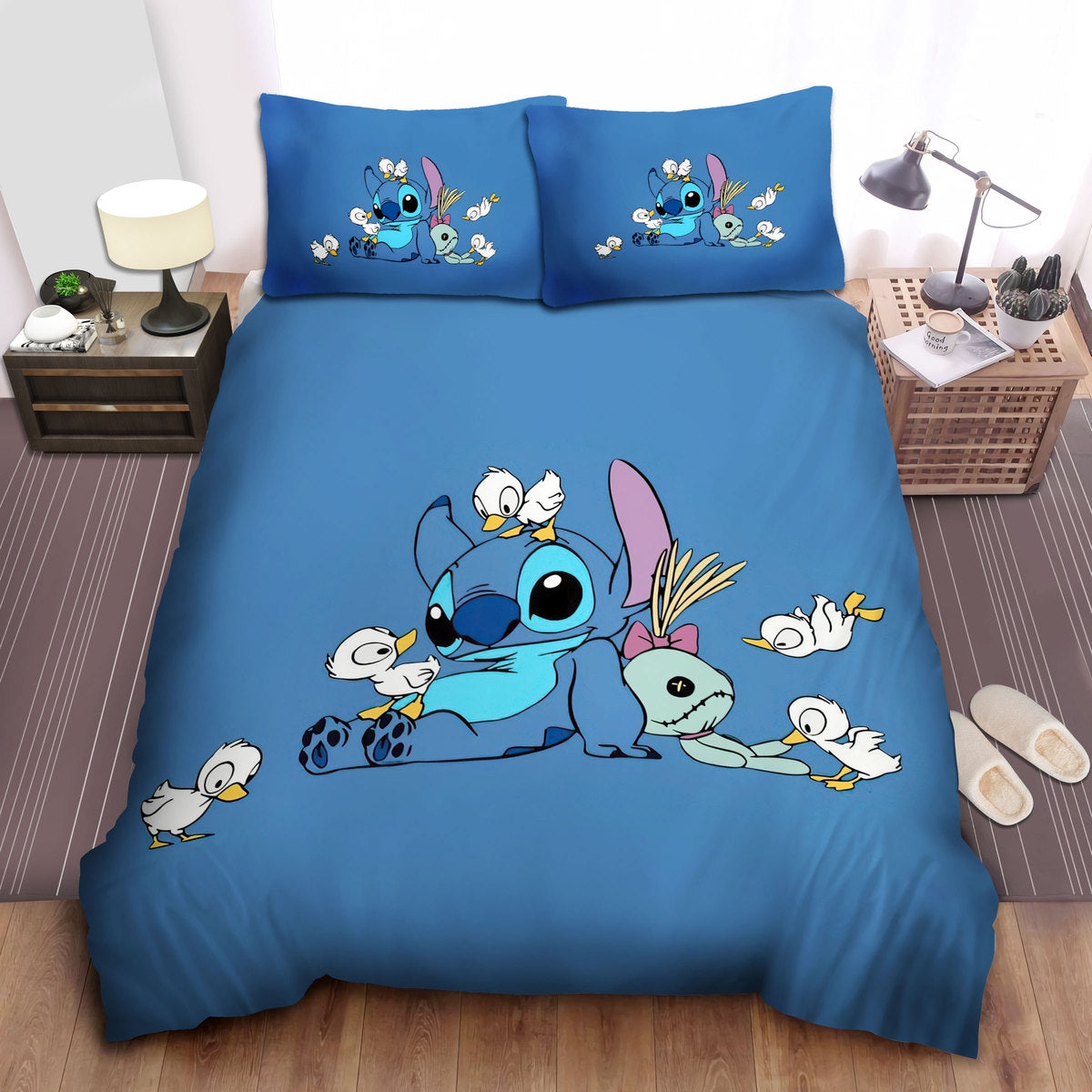 Lilo And Stitch Bedding Set Stitch With His Doll And Ducks Duvet Covers