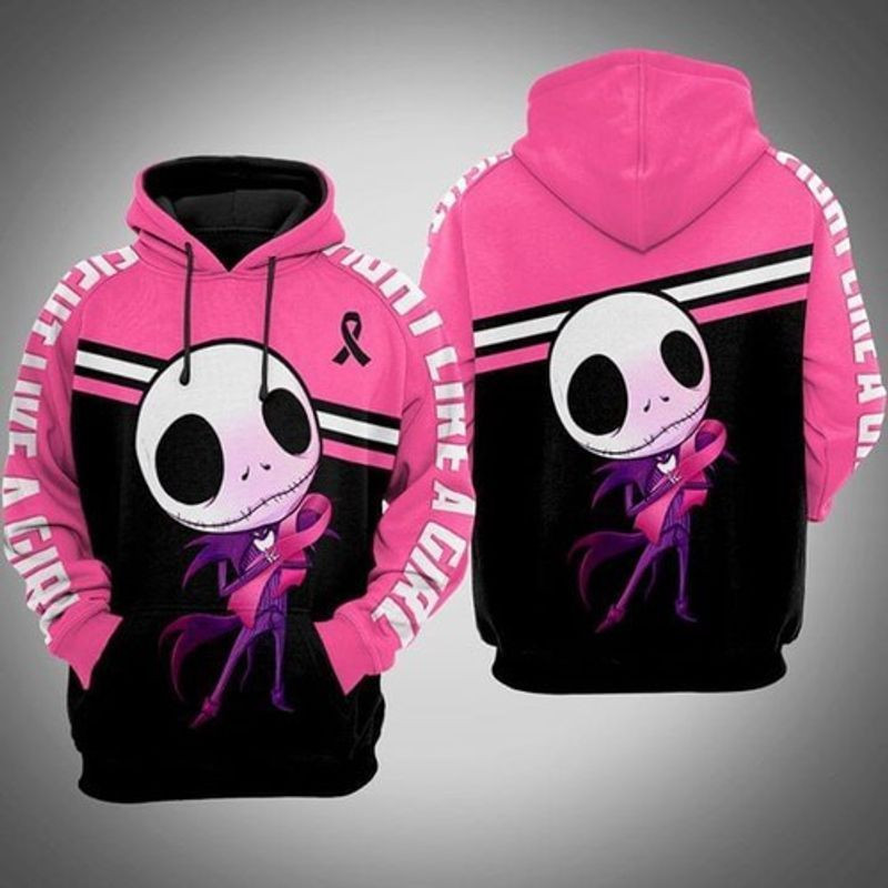 Jack Skellington Br East Cancer Ribbon All Over Printing 3d Hoodie