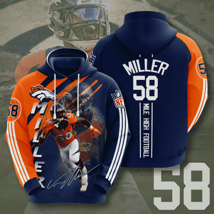Denver Broncos Von Miller 3D All Over Print Hoodie & Zip Hoodie