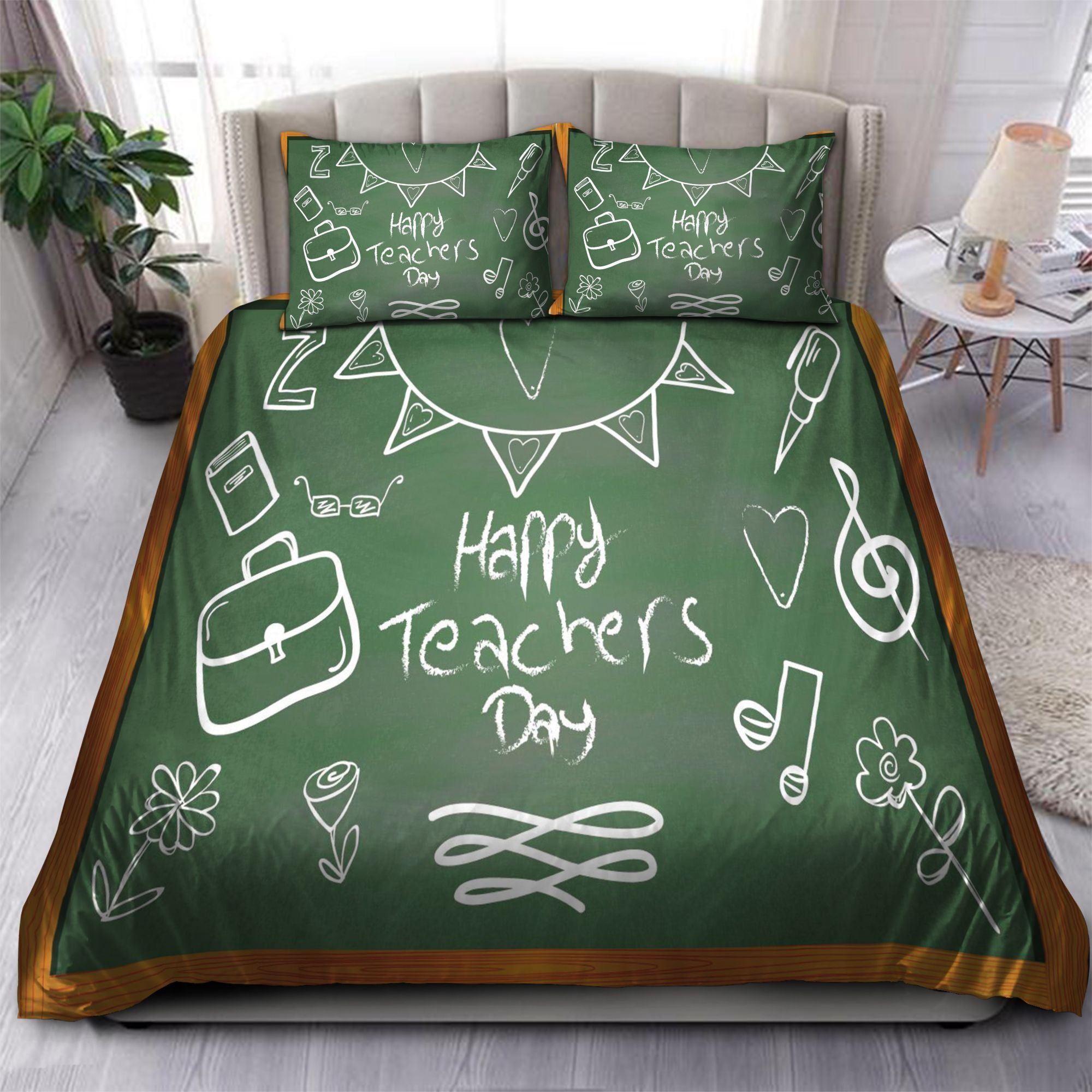 Teacher Bedding Set Happy Teacher Day Board Duvet Covers
