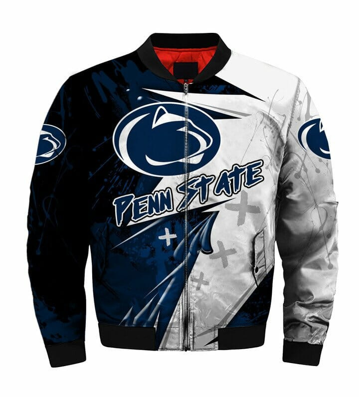 Penn State Nittany Lions Blue White Bomber Jacket
